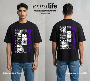 El Torneo de los Dioses | El Guerrero de la Historia #03639 - Playera Oversized Premium | Deep Black - Foto en modelo