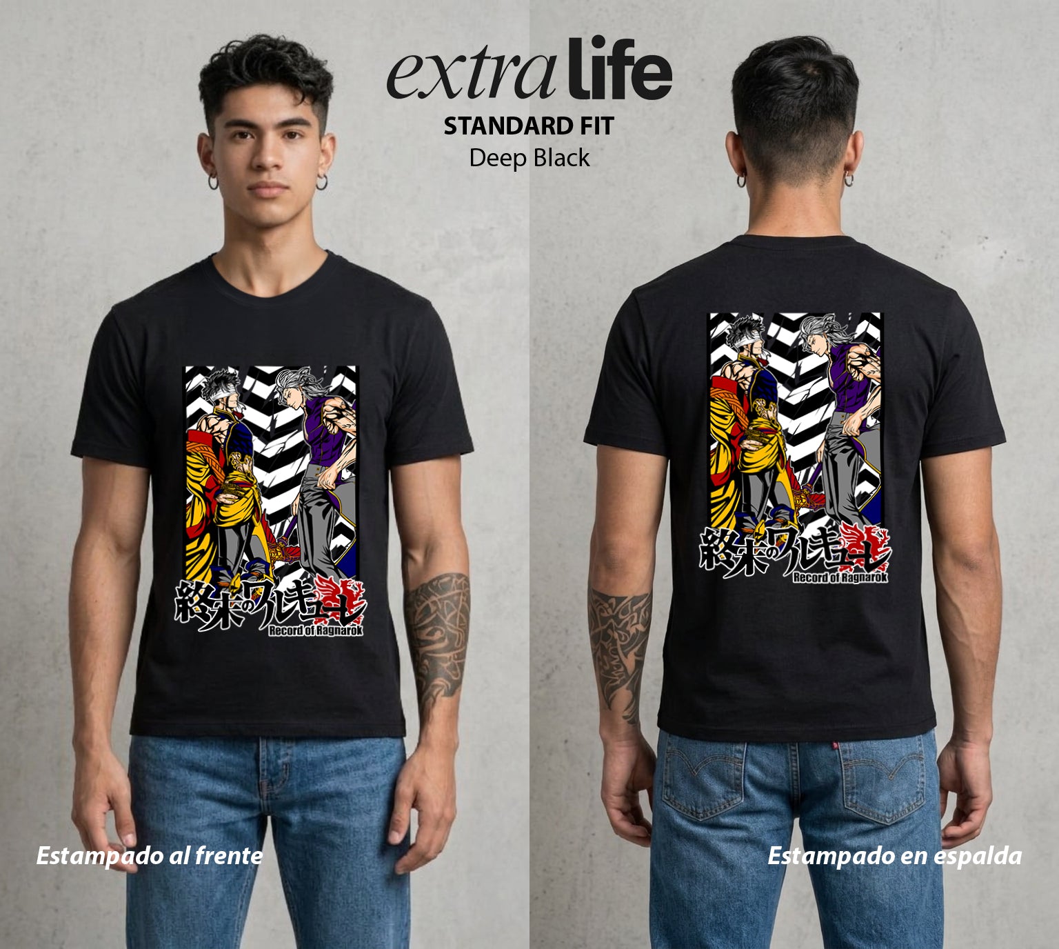 El Torneo de los Dioses | Dos Emperadores #03642 - Playera Standard Fit | Deep Black - Foto en modelo