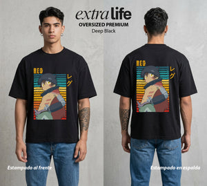 El Abismo sin Fondo | El Robot del Abismo #03655 - Playera Oversized Premium | Deep Black - Foto en modelo