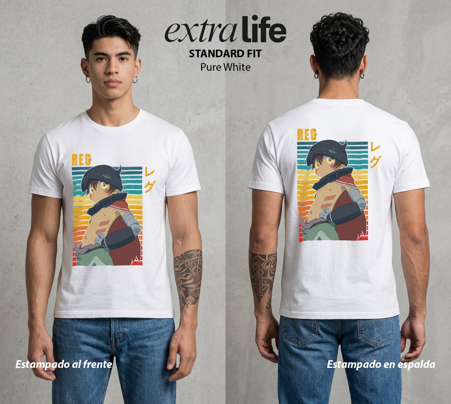 El Abismo sin Fondo | El Robot del Abismo #03655 - Playera Standard Fit | Pure White - Foto en modelo