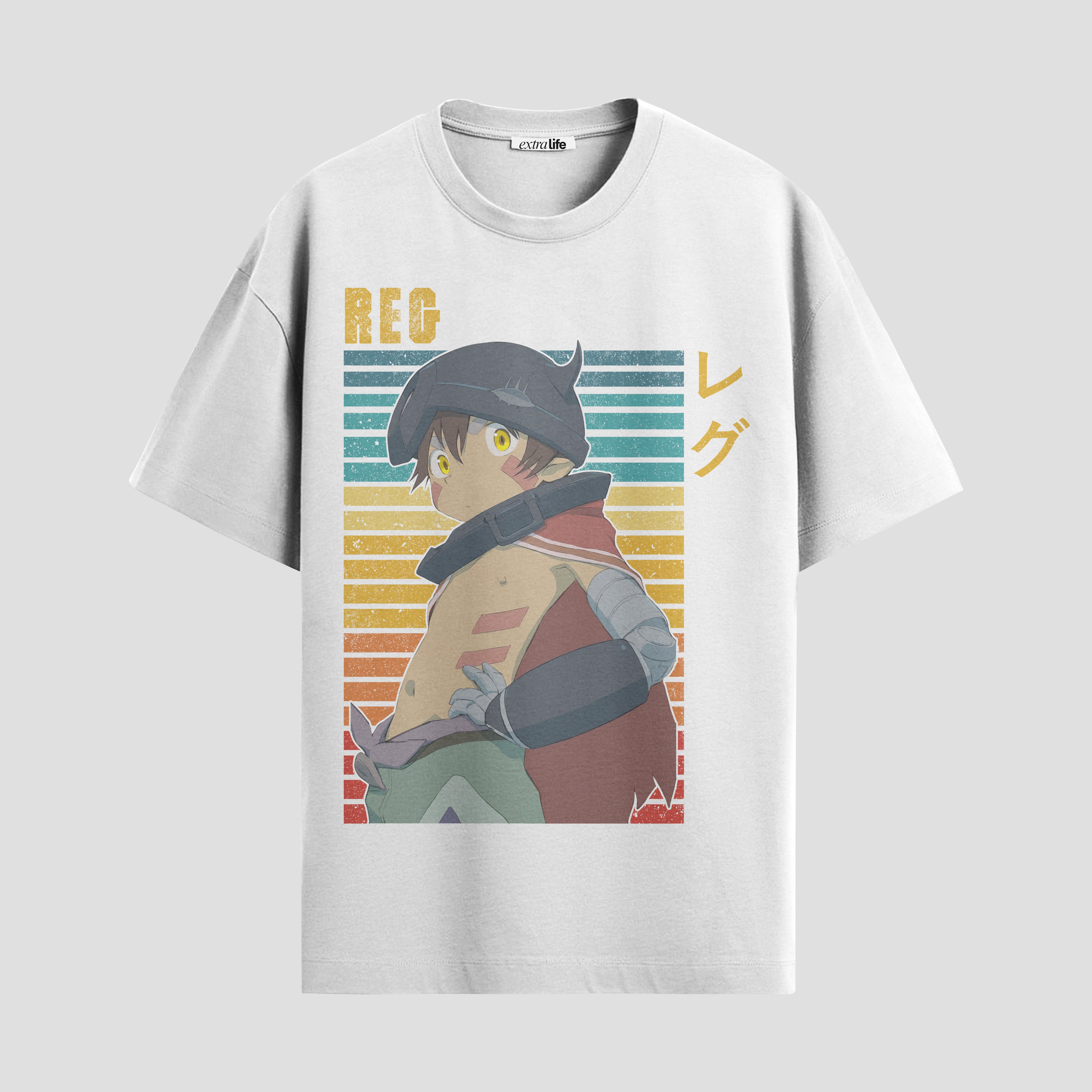 Playera urbana de anime y gaming ExtraLife MX, corte Standard Fit unisex ligero y transpirable en color Deep Black y Pure White, ropa de uso diario para gym y casual.