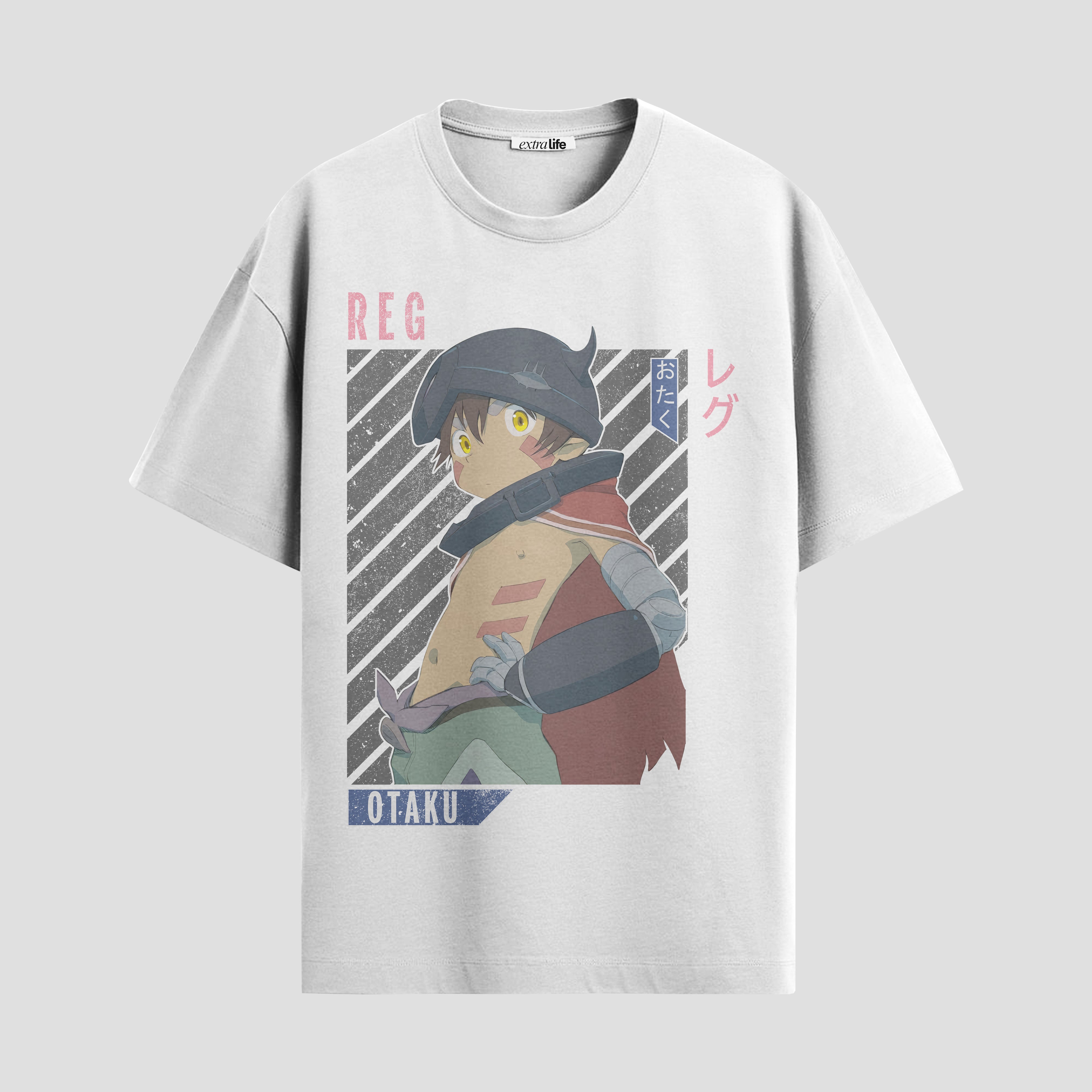 Playera urbana de anime y gaming ExtraLife MX, corte Standard Fit unisex ligero y transpirable en color Deep Black y Pure White, ropa de uso diario para gym y casual.