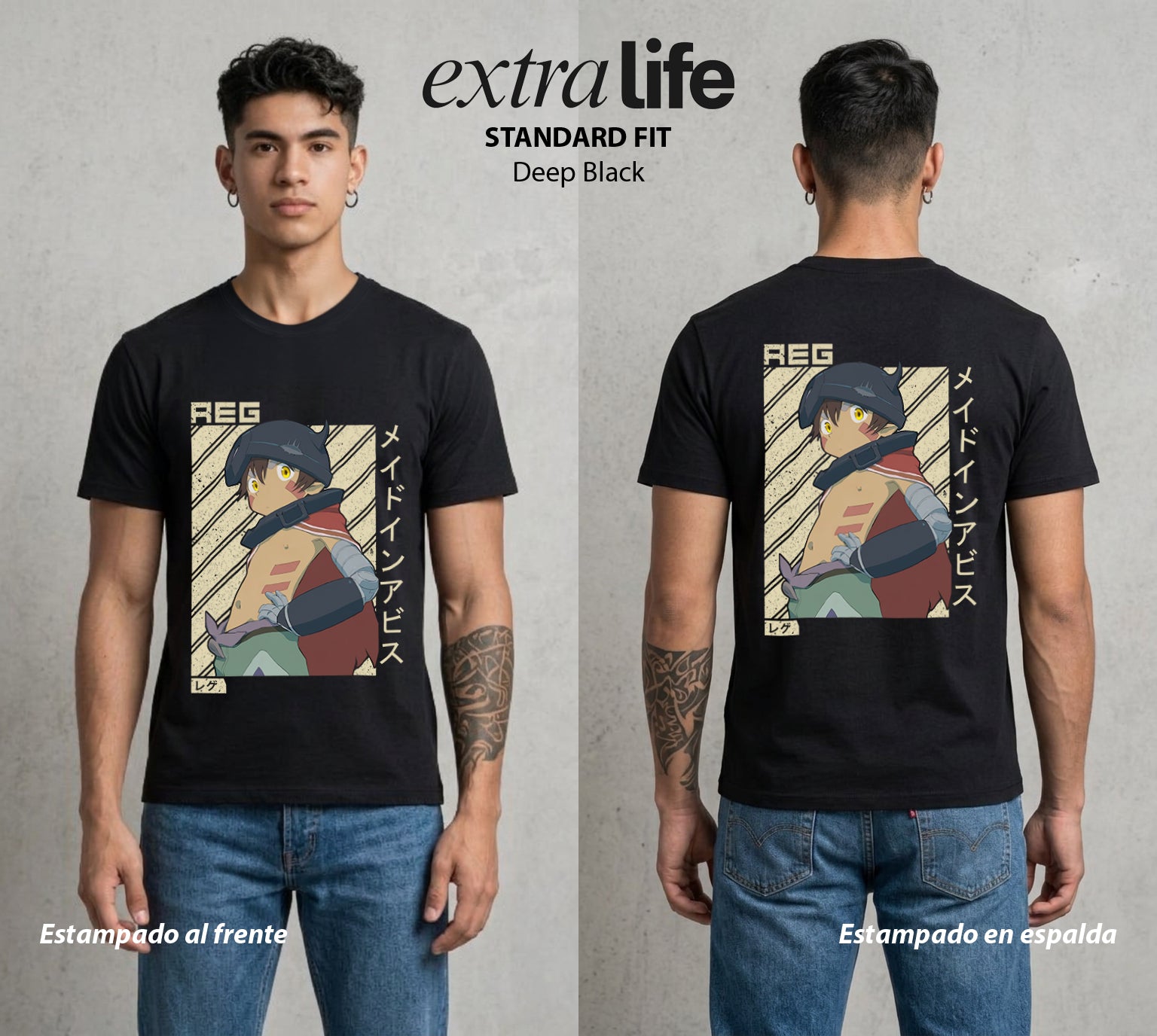 El Abismo sin Fondo | El Metal del Bien #03657 - Playera Standard Fit | Deep Black - Foto en modelo