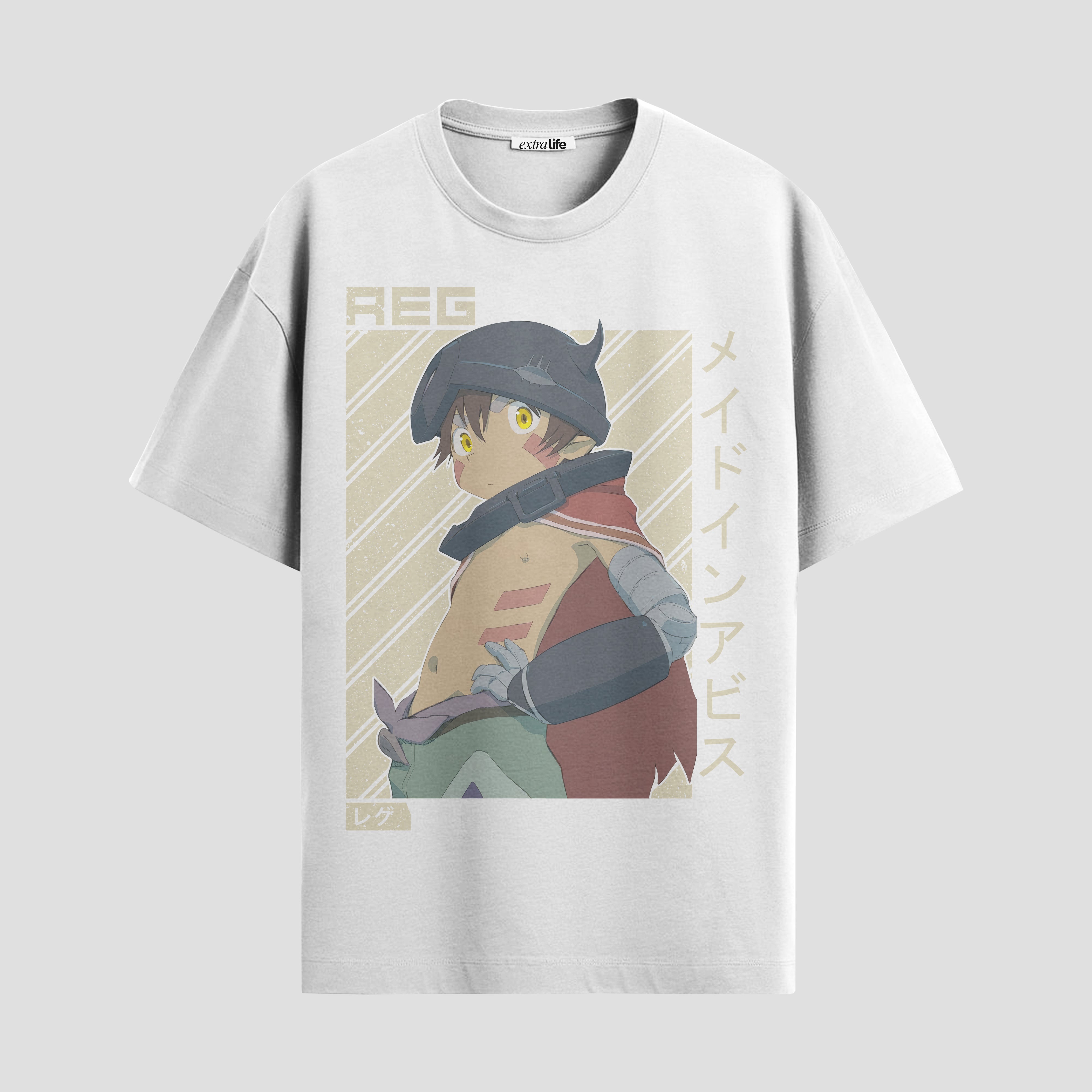 Playera urbana de anime y gaming ExtraLife MX, corte Standard Fit unisex ligero y transpirable en color Deep Black y Pure White, ropa de uso diario para gym y casual.