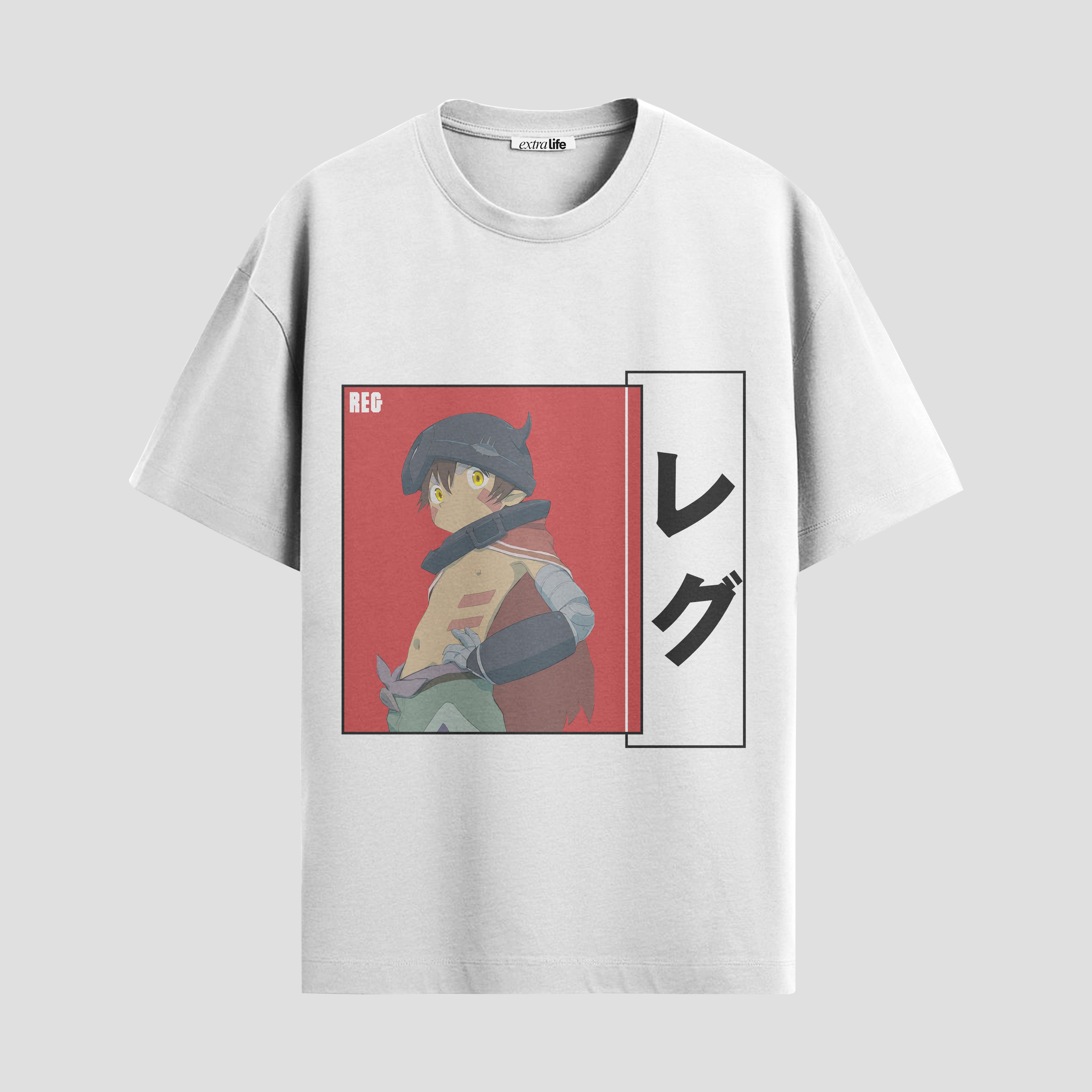 Playera urbana de anime y gaming ExtraLife MX, corte Standard Fit unisex ligero y transpirable en color Deep Black y Pure White, ropa de uso diario para gym y casual.