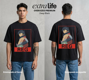 El Abismo sin Fondo | El Brazo del Abismo #03662 - Playera Oversized Premium | Deep Black - Foto en modelo