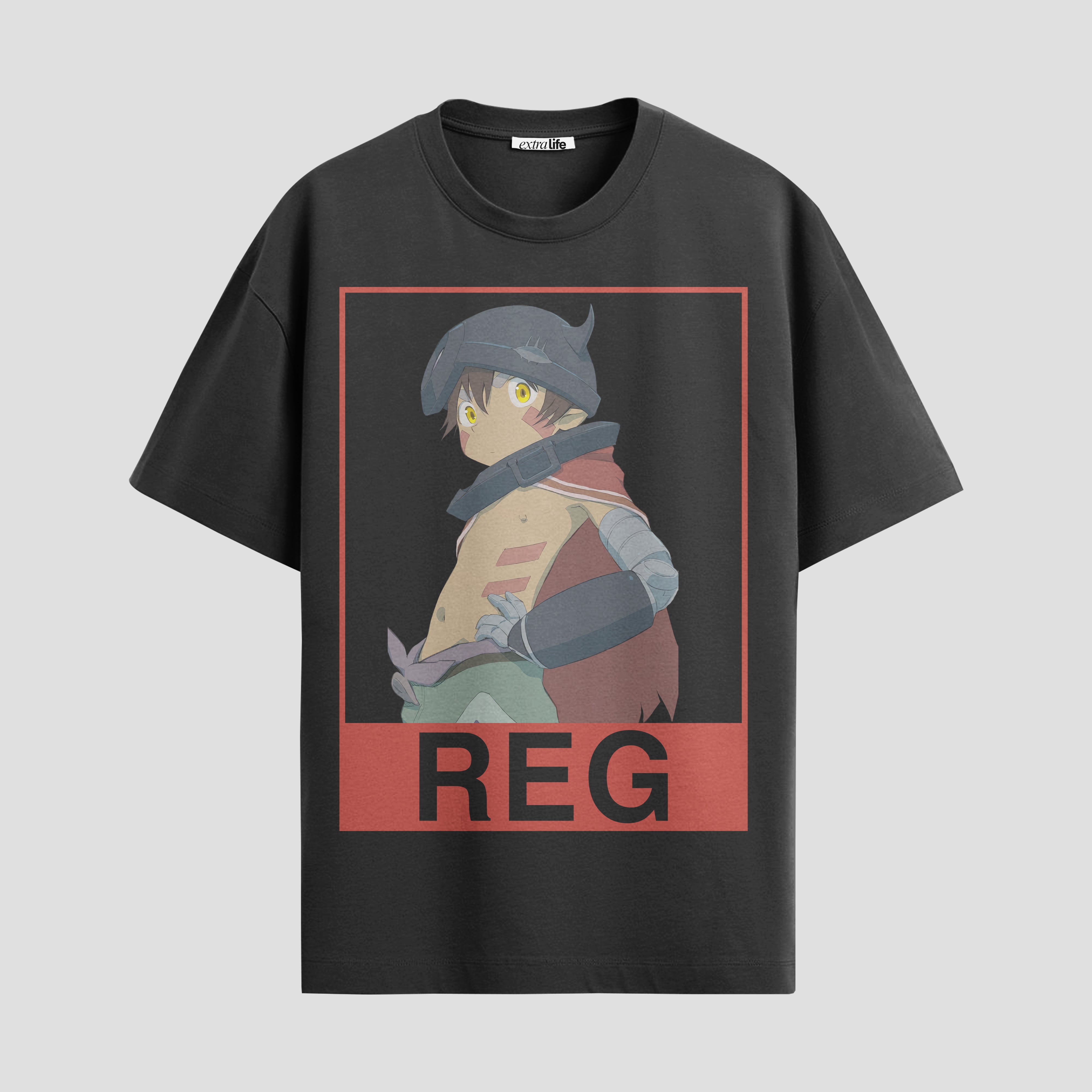 Playera urbana de anime y gaming ExtraLife MX, corte Standard Fit unisex ligero y transpirable en color Deep Black y Pure White, ropa de uso diario para gym y casual.