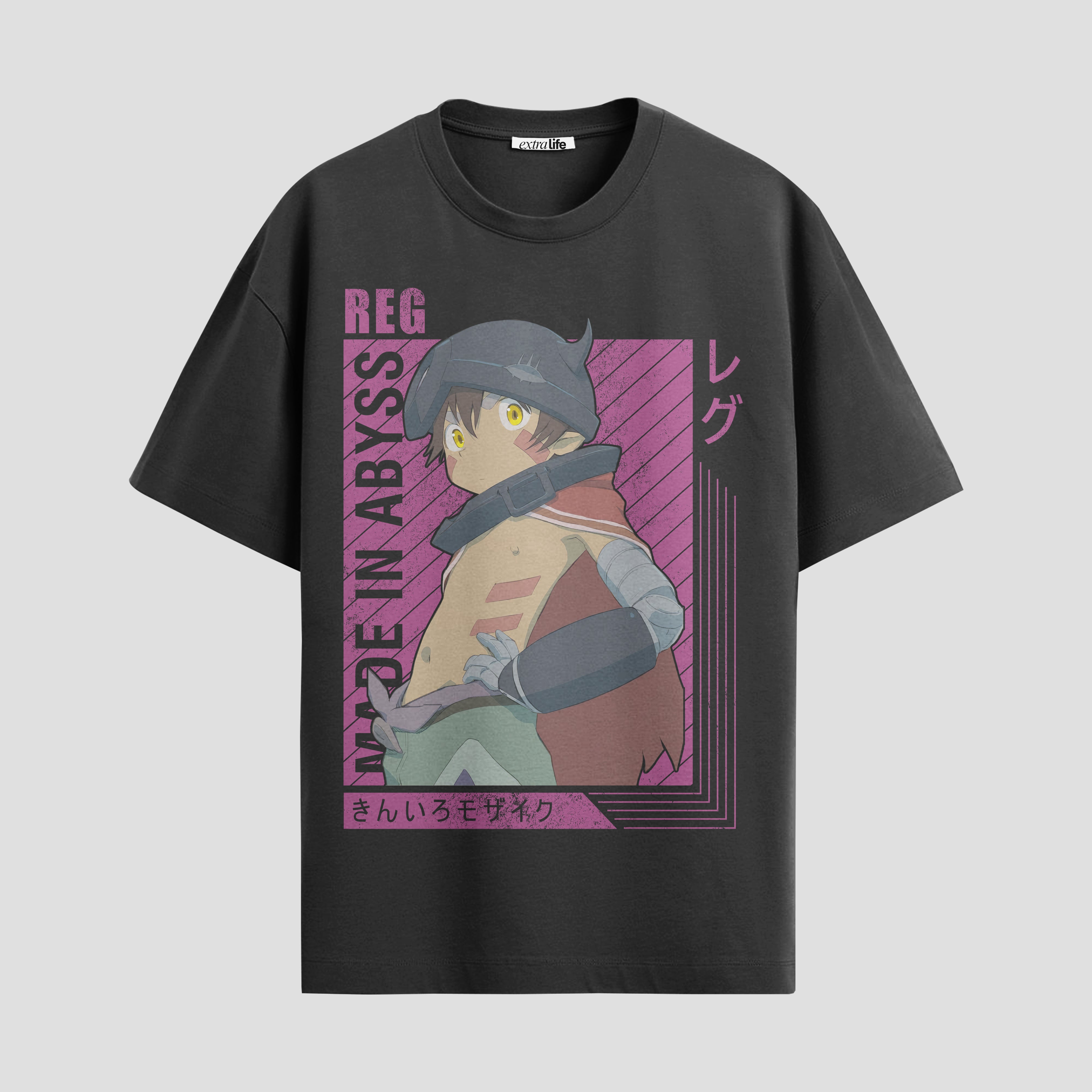 Playera urbana de anime y gaming ExtraLife MX, corte Standard Fit unisex ligero y transpirable en color Deep Black y Pure White, ropa de uso diario para gym y casual.