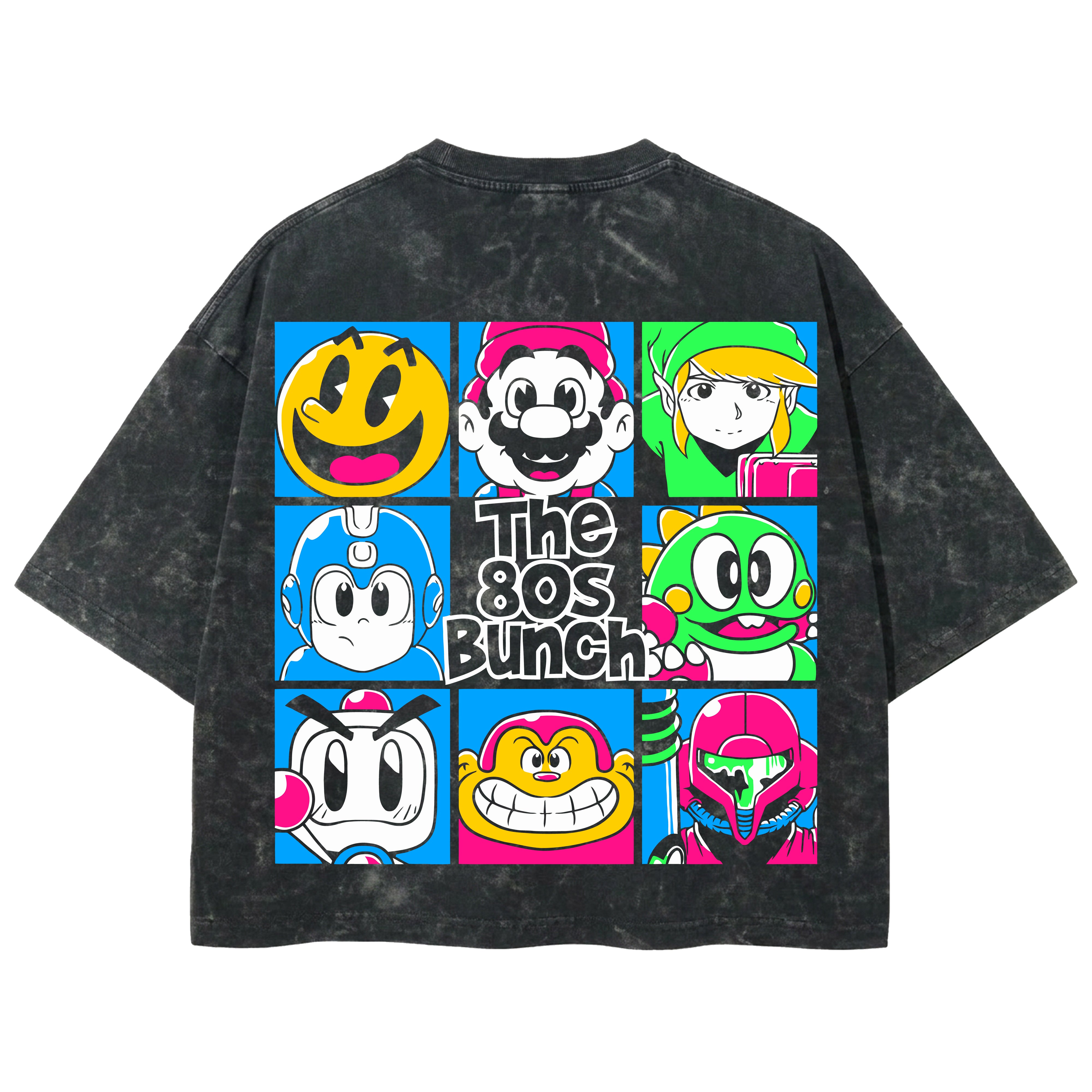 Playera streetwear premium de anime y gaming ExtraLife MX, corte boxy deluxe mineral wash heavyweight en color Acid Wash, moda urbana mexicana de culto.