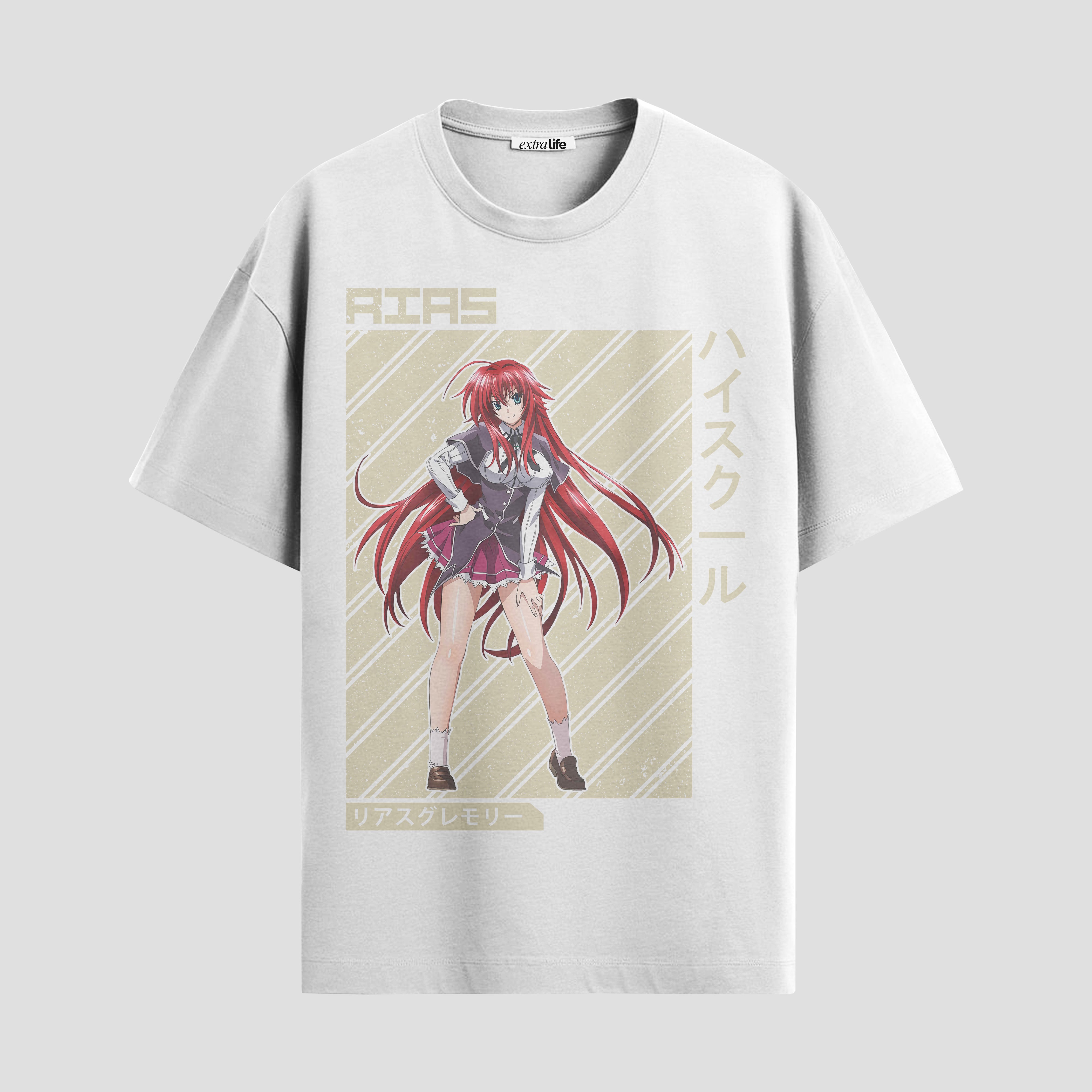 Playera urbana de anime y gaming ExtraLife MX, corte Standard Fit unisex ligero y transpirable en color Deep Black y Pure White, ropa de uso diario para gym y casual.