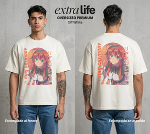 El Club del Diablo | La Reina del Diablo #03671 - Playera Oversized Premium | Off White - Foto en modelo