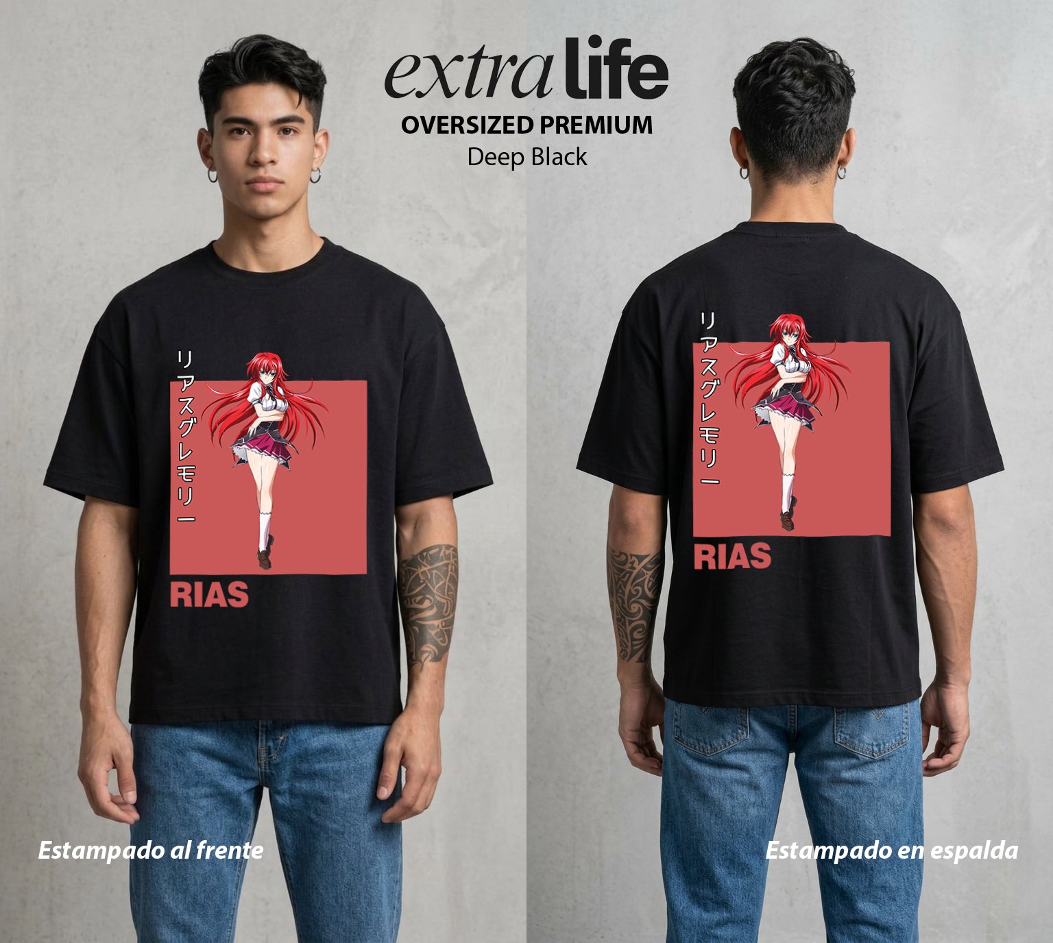 El Club del Diablo | La Reina del Diablo #03672 - Playera Oversized Premium | Deep Black - Foto en modelo