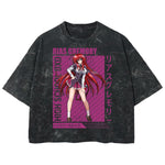 Playera streetwear premium de anime y gaming ExtraLife MX, corte boxy deluxe mineral wash heavyweight en color Acid Wash, moda urbana mexicana de culto.