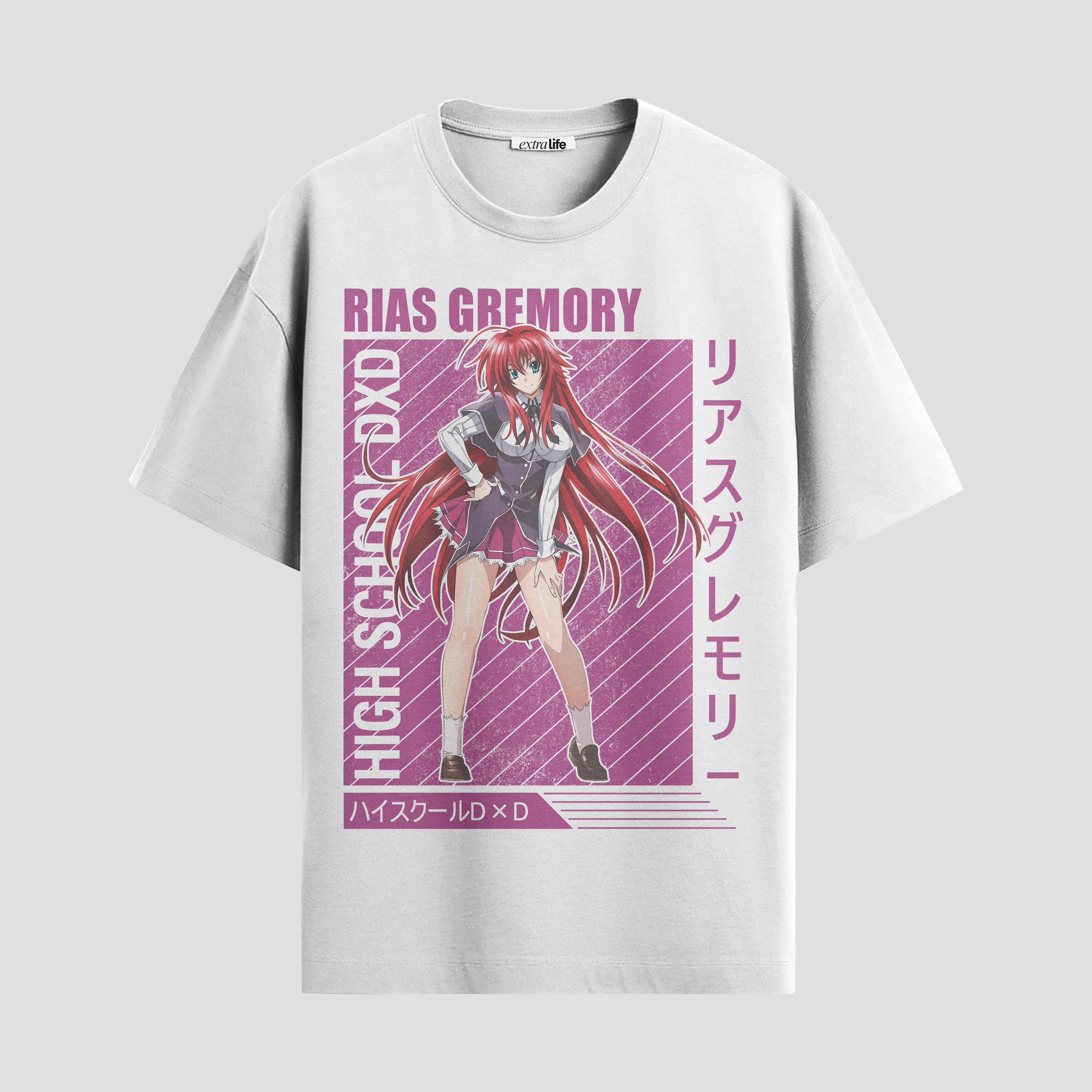 Playera urbana de anime y gaming ExtraLife MX, corte Standard Fit unisex ligero y transpirable en color Deep Black y Pure White, ropa de uso diario para gym y casual.