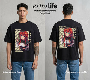 El Club del Diablo | La Noble del Bien #03680 - Playera Oversized Premium | Deep Black - Foto en modelo