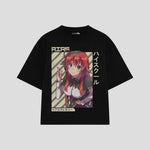 Playera streetwear premium de anime y gaming ExtraLife MX, corte oversized drop shoulder ligero y fresco en color Deep Black y Off-White, moda urbana mexicana de culto.