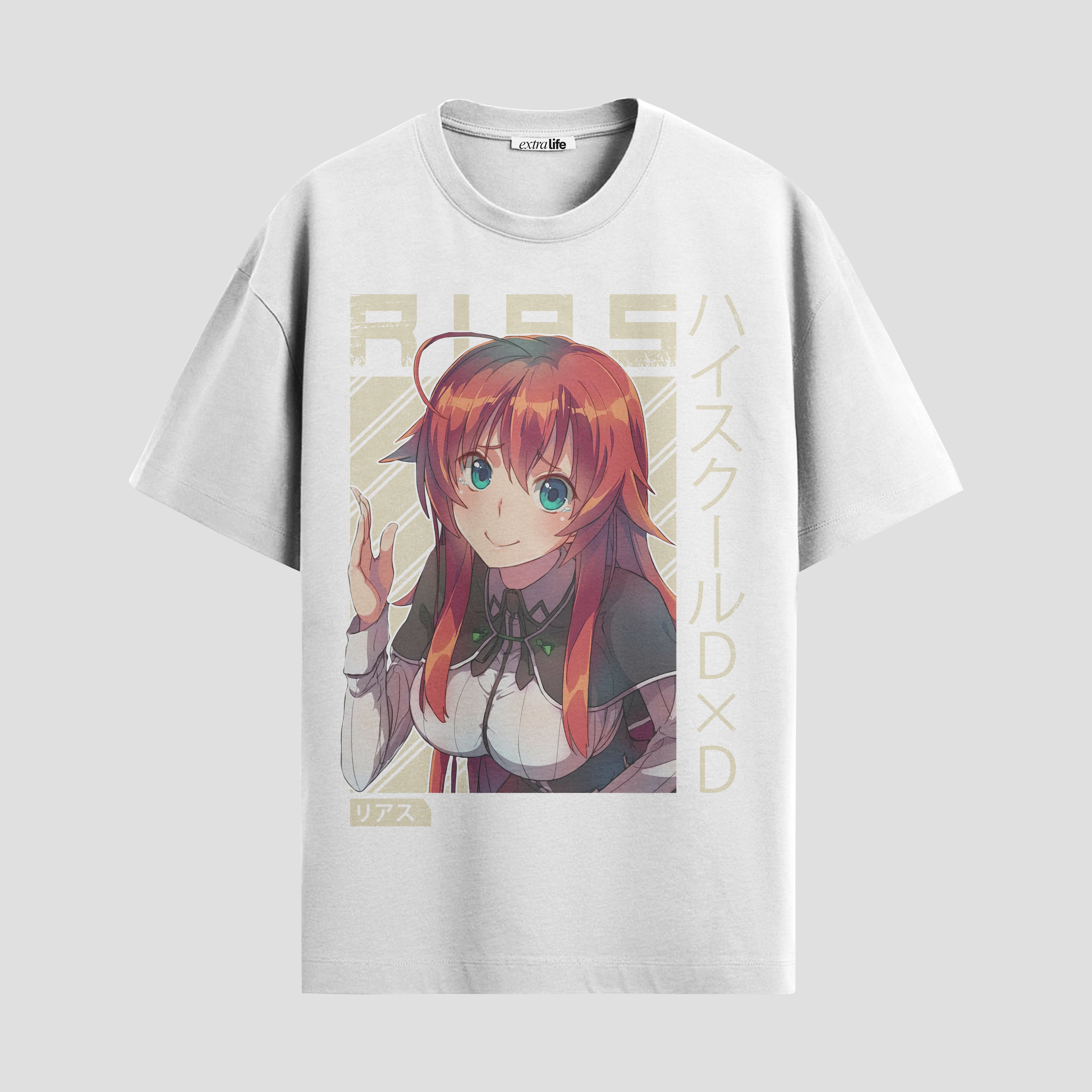 Playera urbana de anime y gaming ExtraLife MX, corte Standard Fit unisex ligero y transpirable en color Deep Black y Pure White, ropa de uso diario para gym y casual.