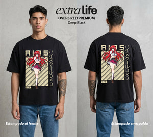 El Club del Diablo | El Poder del Diablo #03682 - Playera Oversized Premium | Deep Black - Foto en modelo