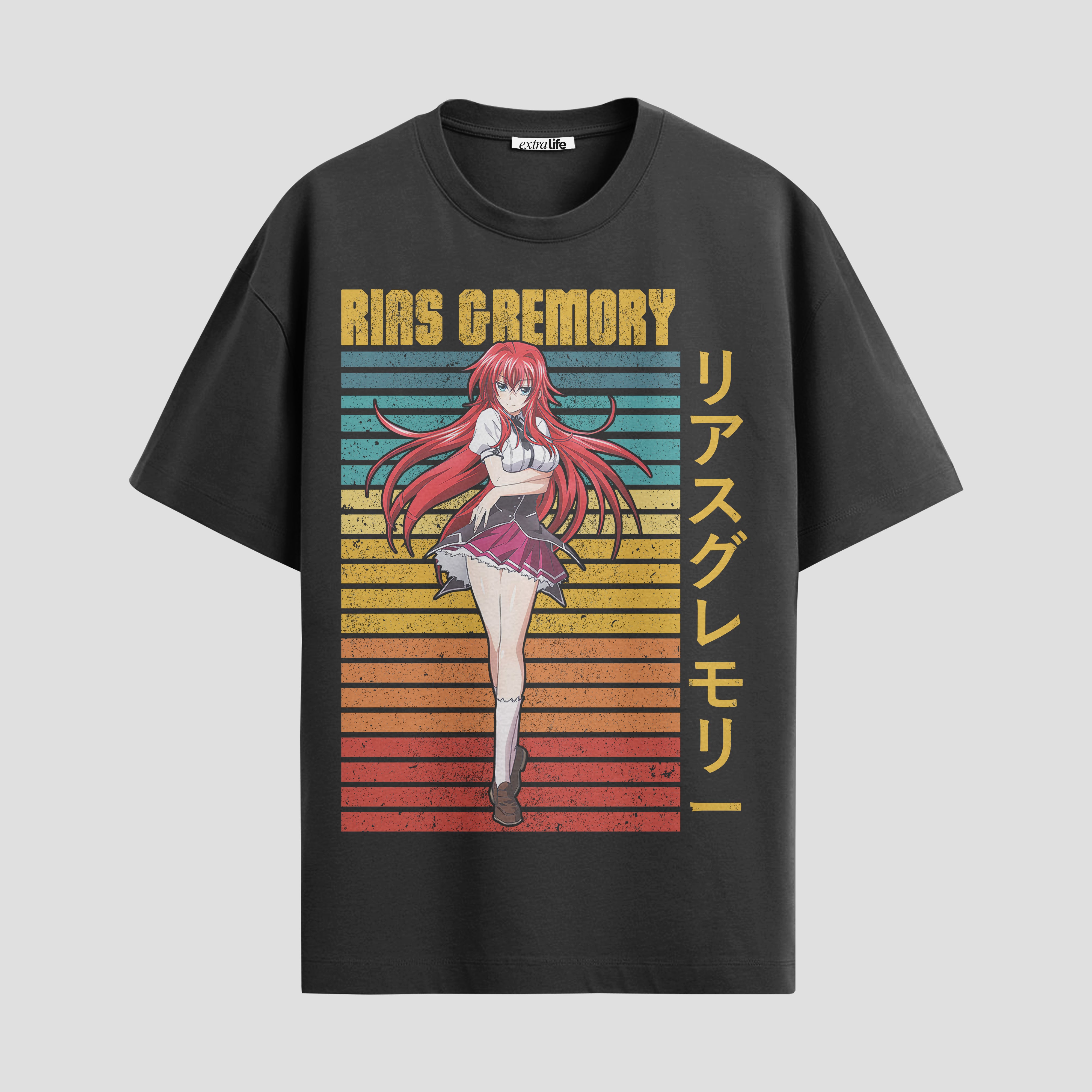 Playera urbana de anime y gaming ExtraLife MX, corte Standard Fit unisex ligero y transpirable en color Deep Black y Pure White, ropa de uso diario para gym y casual.