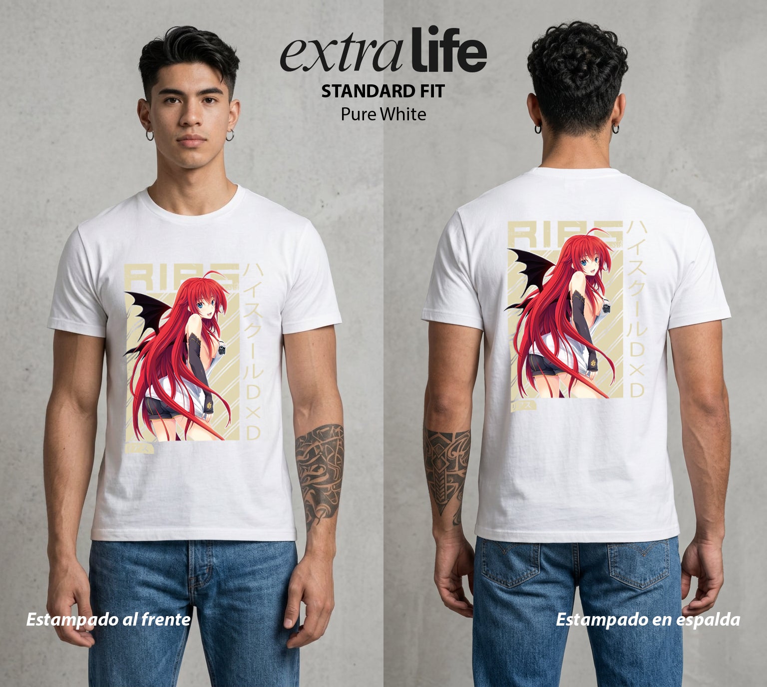 El Club del Diablo | El Poder del Diablo #03687 - Playera Standard Fit | Pure White - Foto en modelo