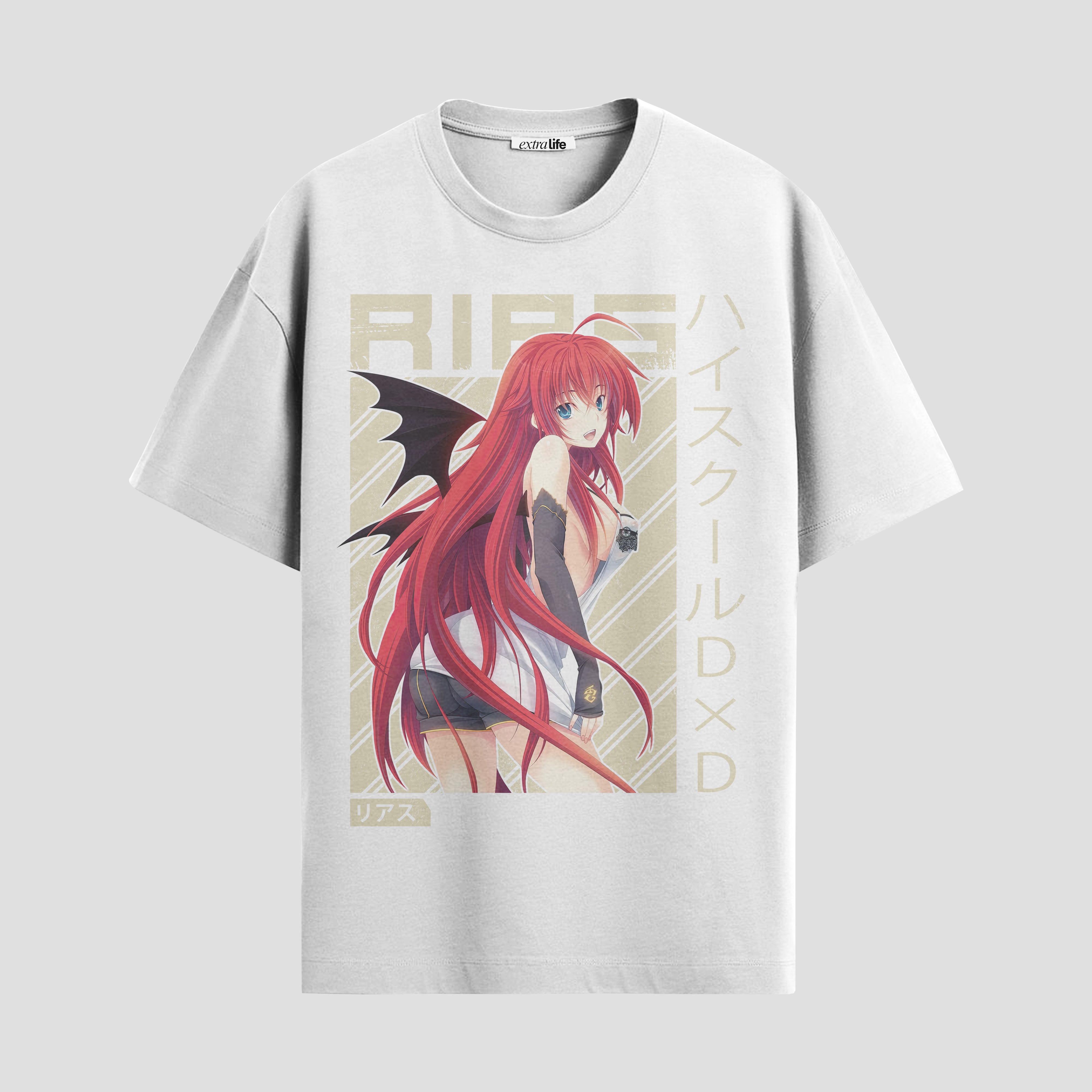 Playera urbana de anime y gaming ExtraLife MX, corte Standard Fit unisex ligero y transpirable en color Deep Black y Pure White, ropa de uso diario para gym y casual.