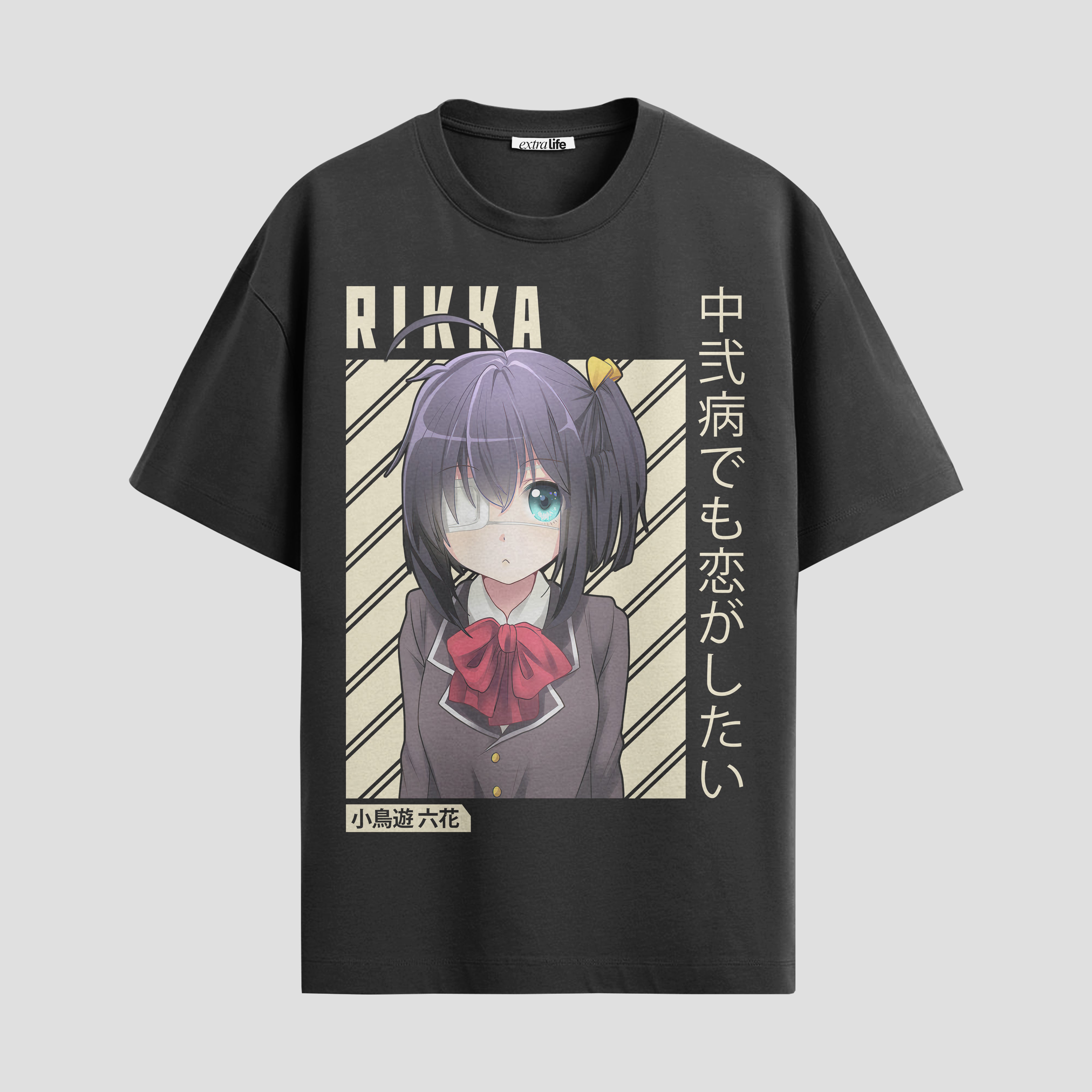 Playera urbana de anime y gaming ExtraLife MX, corte Standard Fit unisex ligero y transpirable en color Deep Black y Pure White, ropa de uso diario para gym y casual.