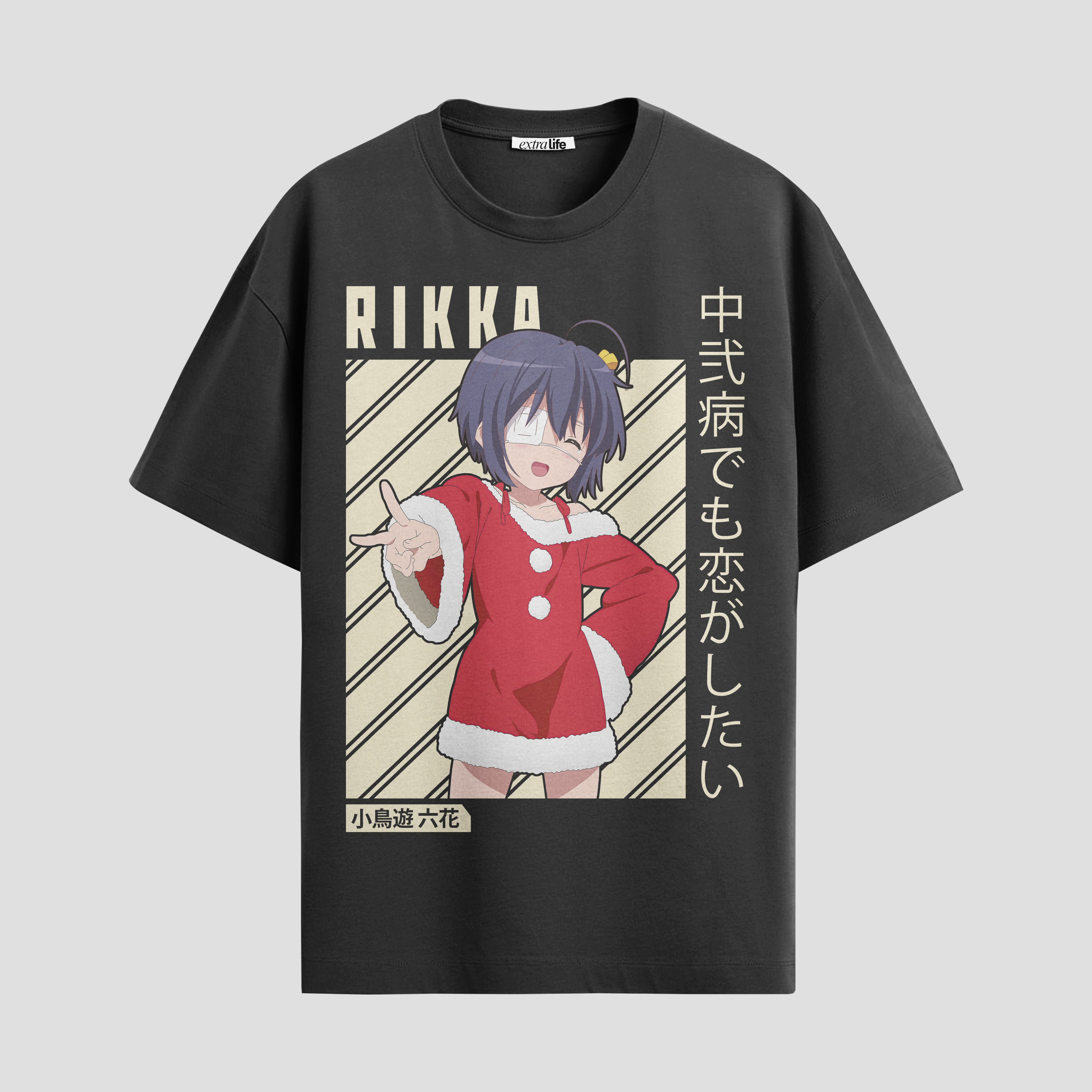 Playera urbana de anime y gaming ExtraLife MX, corte Standard Fit unisex ligero y transpirable en color Deep Black y Pure White, ropa de uso diario para gym y casual.
