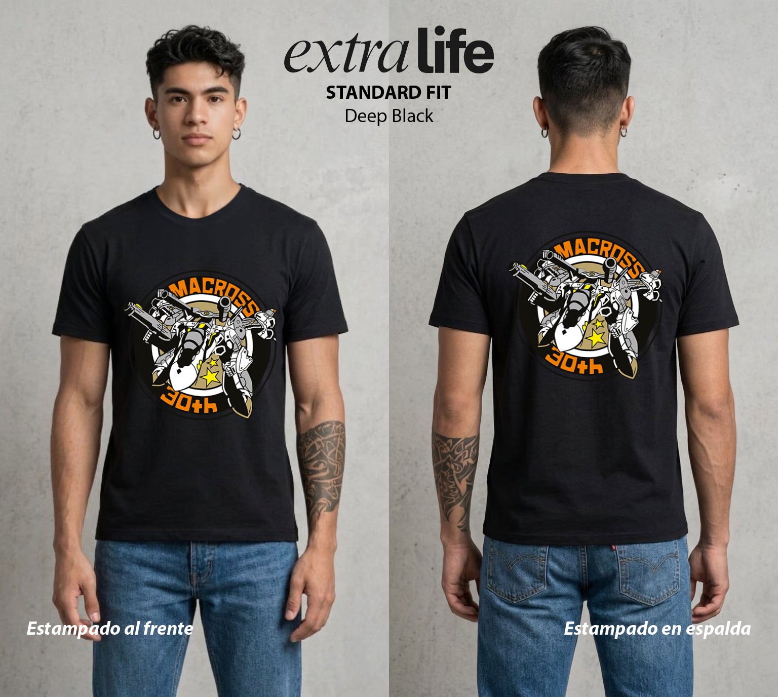 La Cancion del Cosmos | El Protocultura #03704 - Playera Standard Fit | Deep Black - Foto en modelo