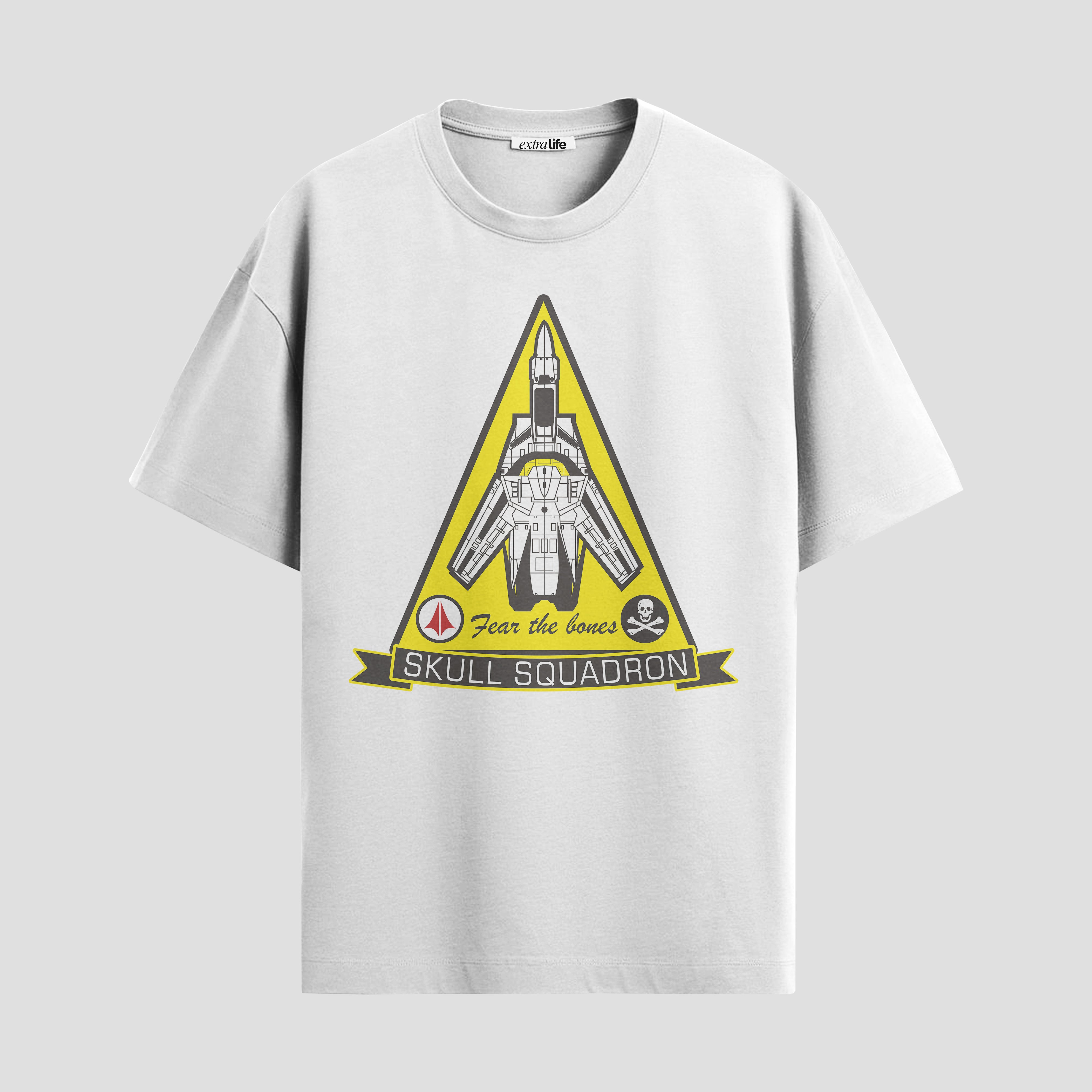Playera urbana de anime y gaming ExtraLife MX, corte Standard Fit unisex ligero y transpirable en color Deep Black y Pure White, ropa de uso diario para gym y casual.