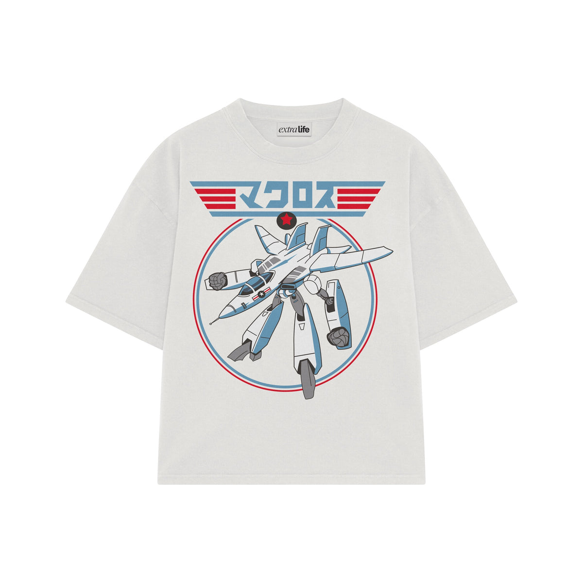 Playera streetwear premium de anime y gaming ExtraLife MX, corte oversized drop shoulder ligero y fresco en color Deep Black y Off-White, moda urbana mexicana de culto.