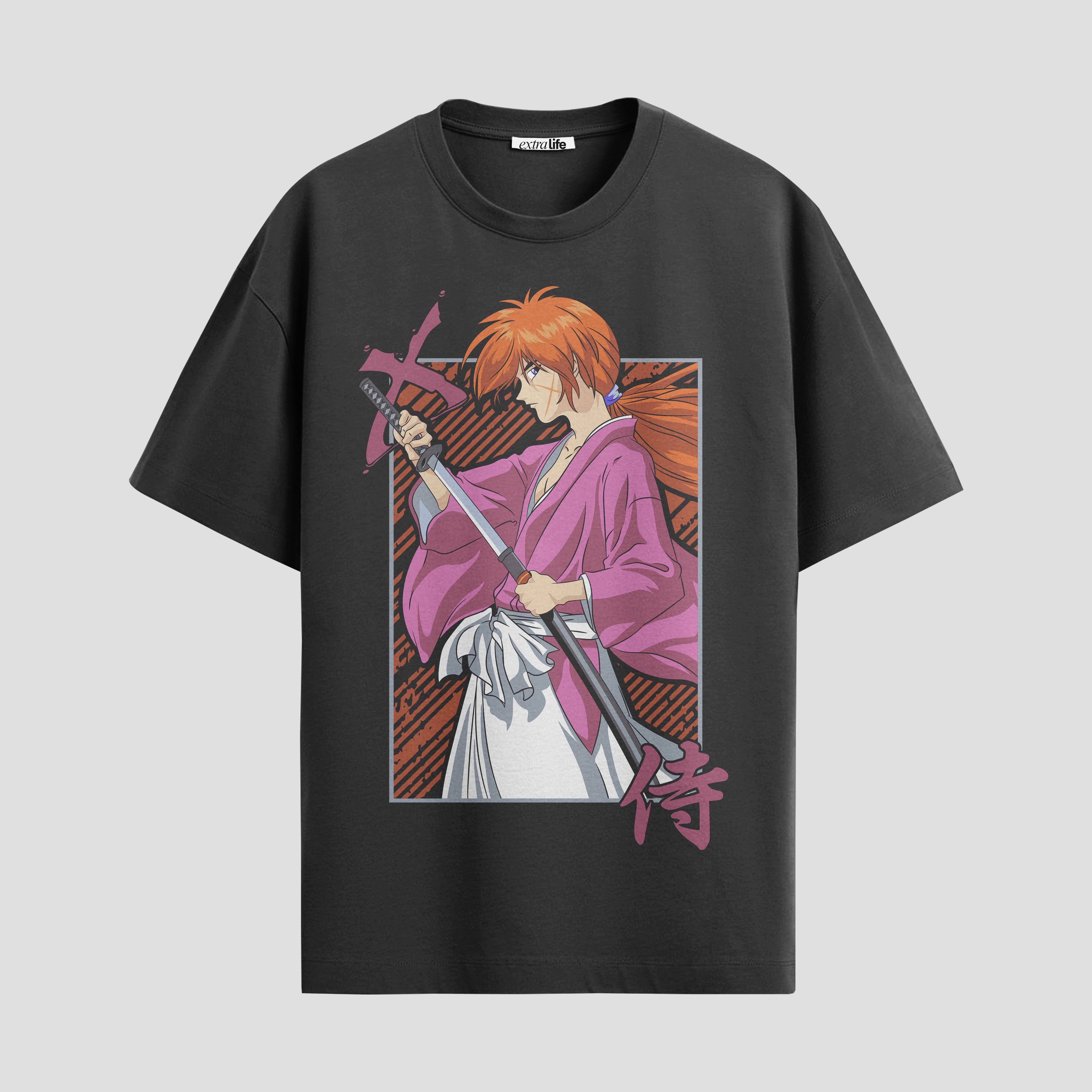 Playera urbana de anime y gaming ExtraLife MX, corte Standard Fit unisex ligero y transpirable en color Deep Black y Pure White, ropa de uso diario para gym y casual.