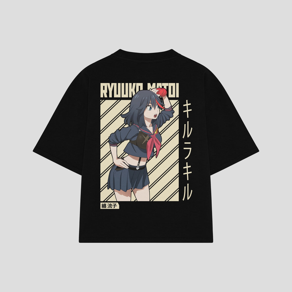 Playera streetwear premium de anime y gaming ExtraLife MX, corte oversized drop shoulder ligero y fresco en color Deep Black y Off-White, moda urbana mexicana de culto.