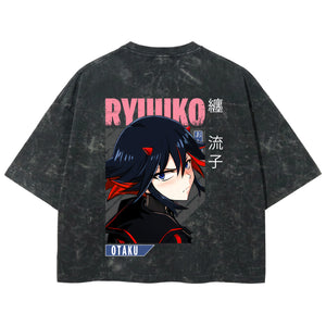 Playera streetwear premium de anime y gaming ExtraLife MX, corte boxy deluxe mineral wash heavyweight en color Acid Wash, moda urbana mexicana de culto.