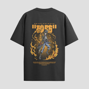 Playera urbana de anime y gaming ExtraLife MX, corte Standard Fit unisex ligero y transpirable en color Deep Black y Pure White, ropa de uso diario para gym y casual.