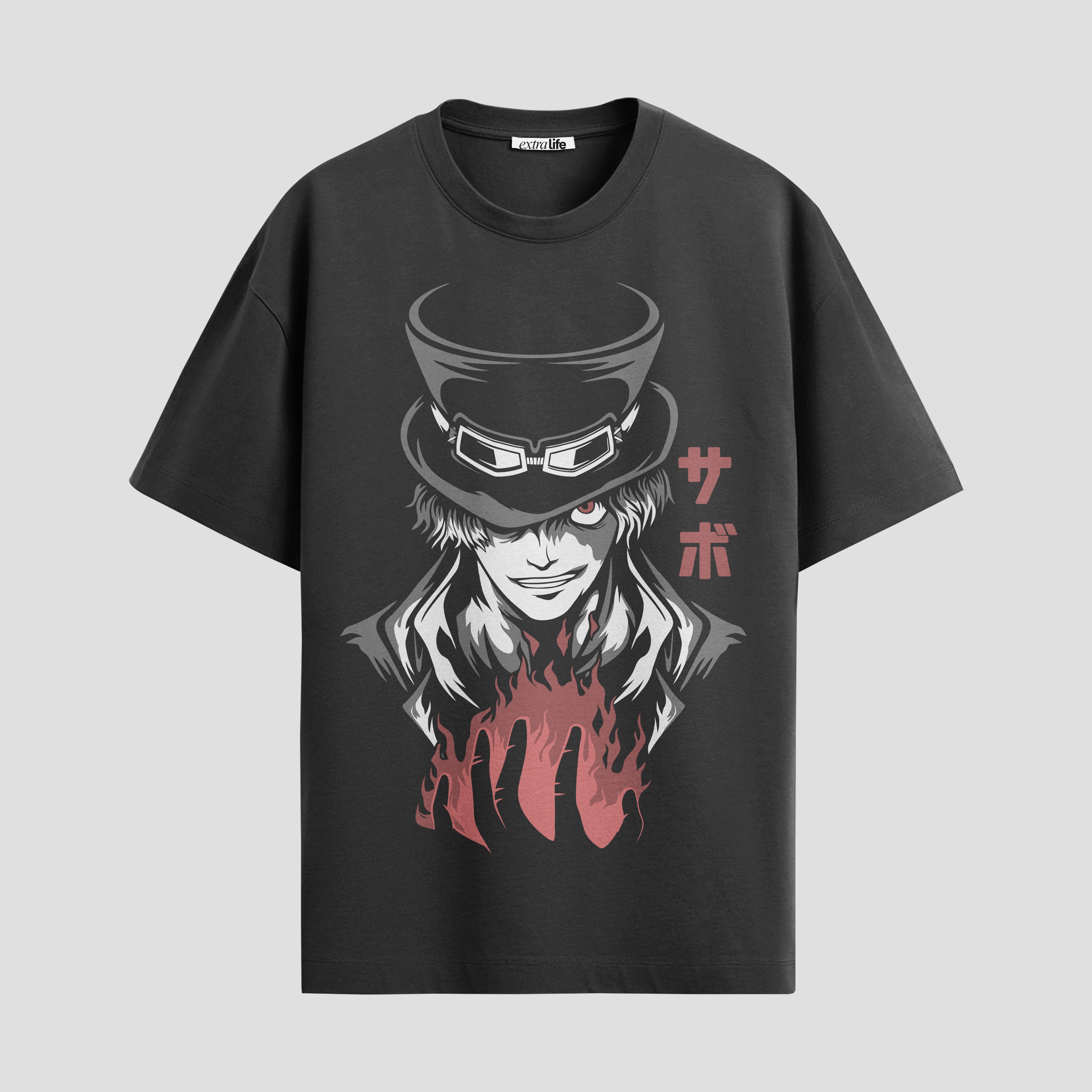 Playera urbana de anime y gaming ExtraLife MX, corte Standard Fit unisex ligero y transpirable en color Deep Black y Pure White, ropa de uso diario para gym y casual.