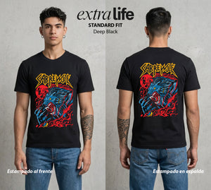 El Combate Instintivo | El Hombre Lobo del Torneo #03729 - Playera Standard Fit | Deep Black - Foto en modelo