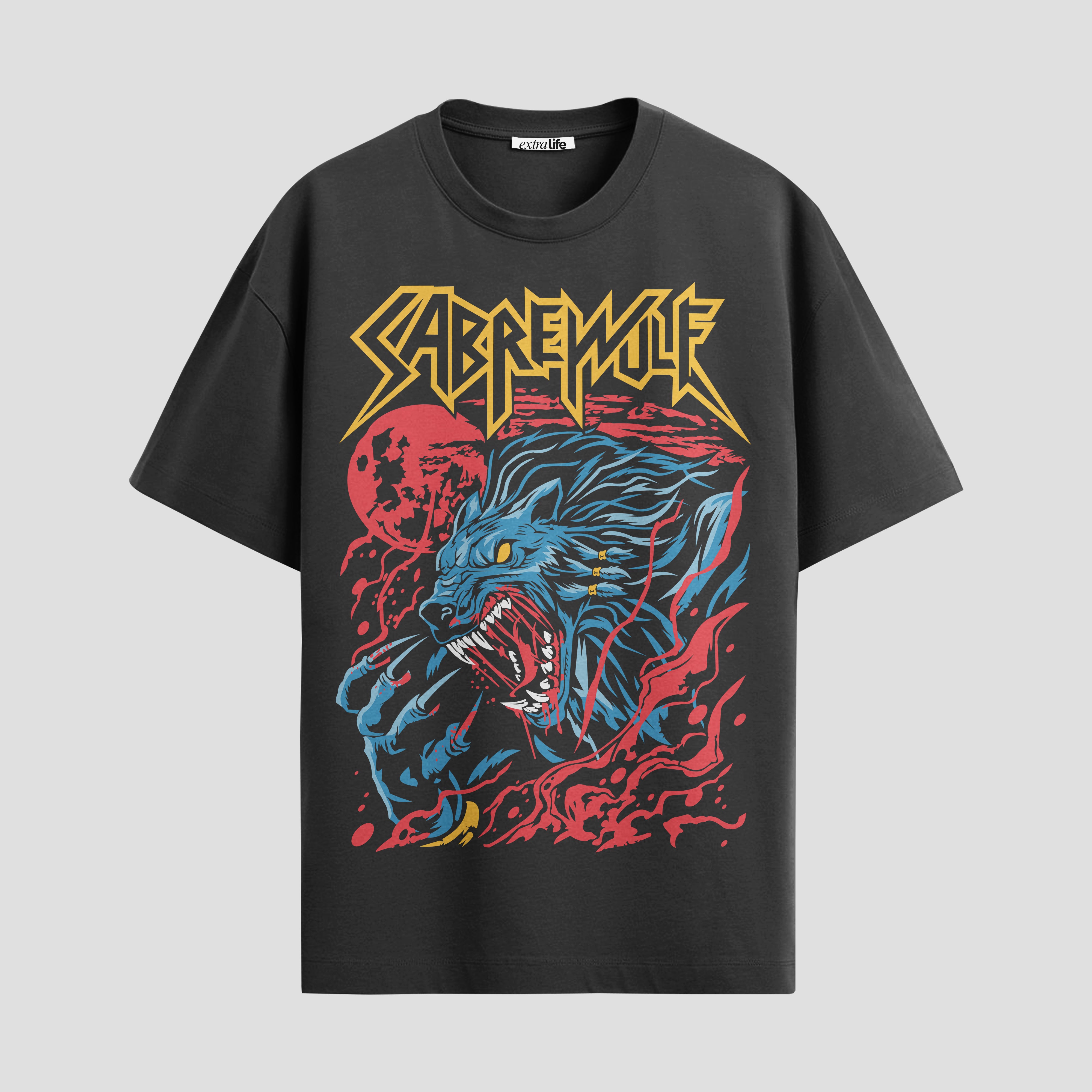 Playera urbana de anime y gaming ExtraLife MX, corte Standard Fit unisex ligero y transpirable en color Deep Black y Pure White, ropa de uso diario para gym y casual.