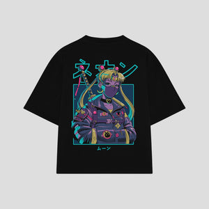 Playera streetwear premium de anime y gaming ExtraLife MX, corte oversized drop shoulder ligero y fresco en color Deep Black y Off-White, moda urbana mexicana de culto.
