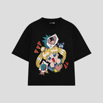 Playera streetwear premium de anime y gaming ExtraLife MX, corte oversized drop shoulder ligero y fresco en color Deep Black y Off-White, moda urbana mexicana de culto.
