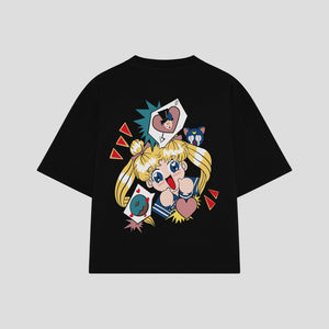 Playera streetwear premium de anime y gaming ExtraLife MX, corte oversized drop shoulder ligero y fresco en color Deep Black y Off-White, moda urbana mexicana de culto.