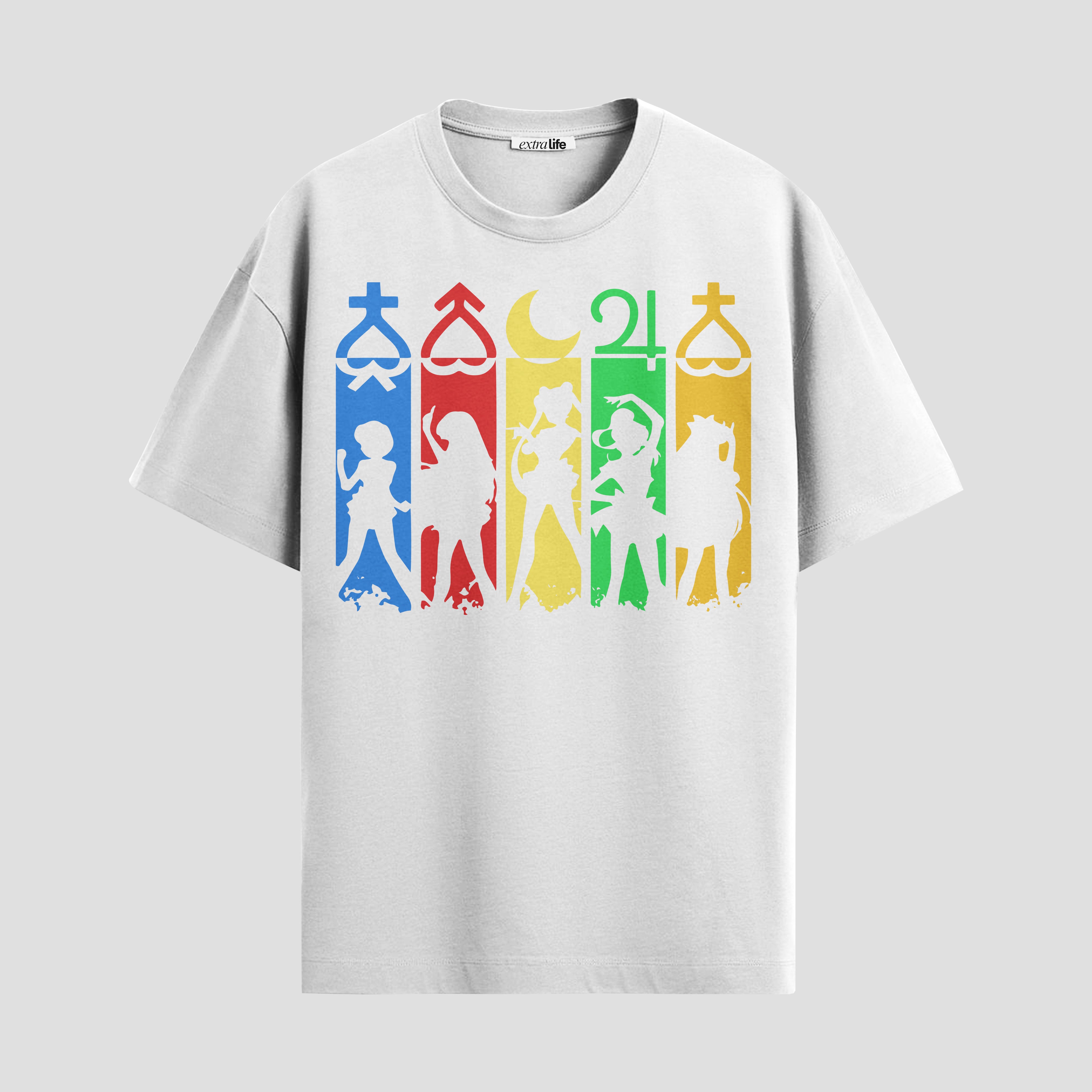 Playera urbana de anime y gaming ExtraLife MX, corte Standard Fit unisex ligero y transpirable en color Deep Black y Pure White, ropa de uso diario para gym y casual.