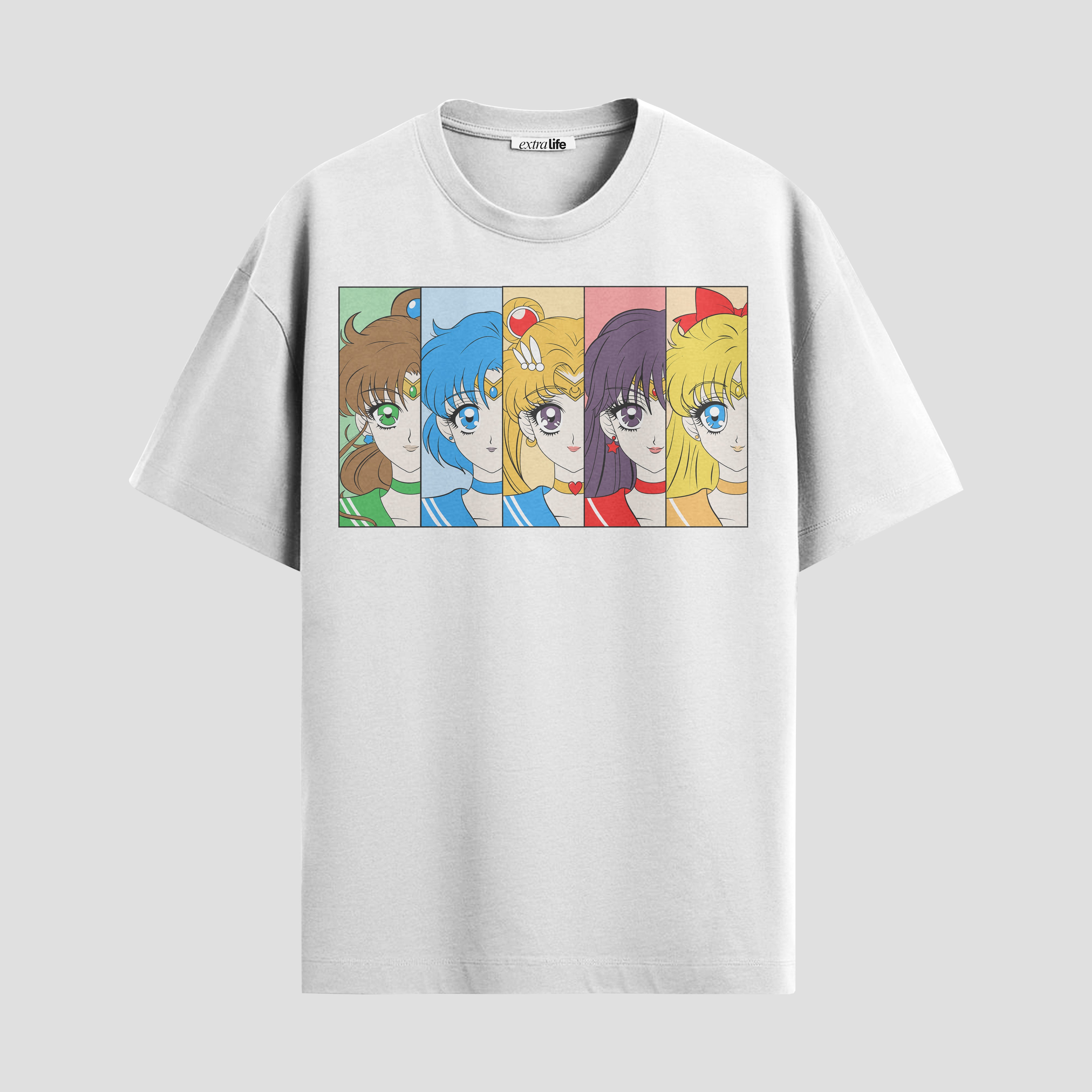 Playera urbana de anime y gaming ExtraLife MX, corte Standard Fit unisex ligero y transpirable en color Deep Black y Pure White, ropa de uso diario para gym y casual.
