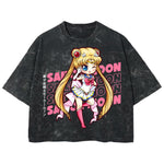 Playera streetwear premium de anime y gaming ExtraLife MX, corte boxy deluxe mineral wash heavyweight en color Acid Wash, moda urbana mexicana de culto.