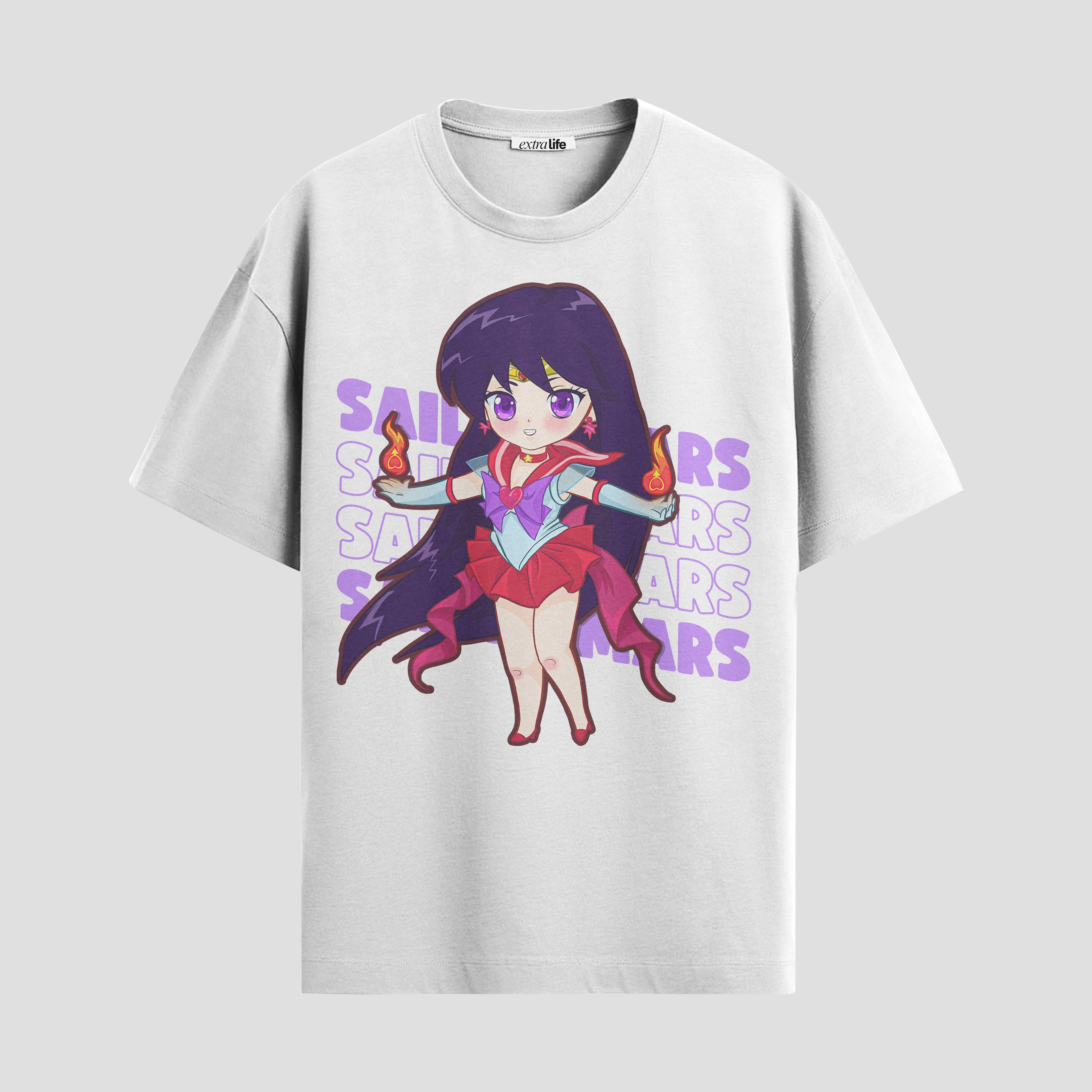 Playera urbana de anime y gaming ExtraLife MX, corte Standard Fit unisex ligero y transpirable en color Deep Black y Pure White, ropa de uso diario para gym y casual.