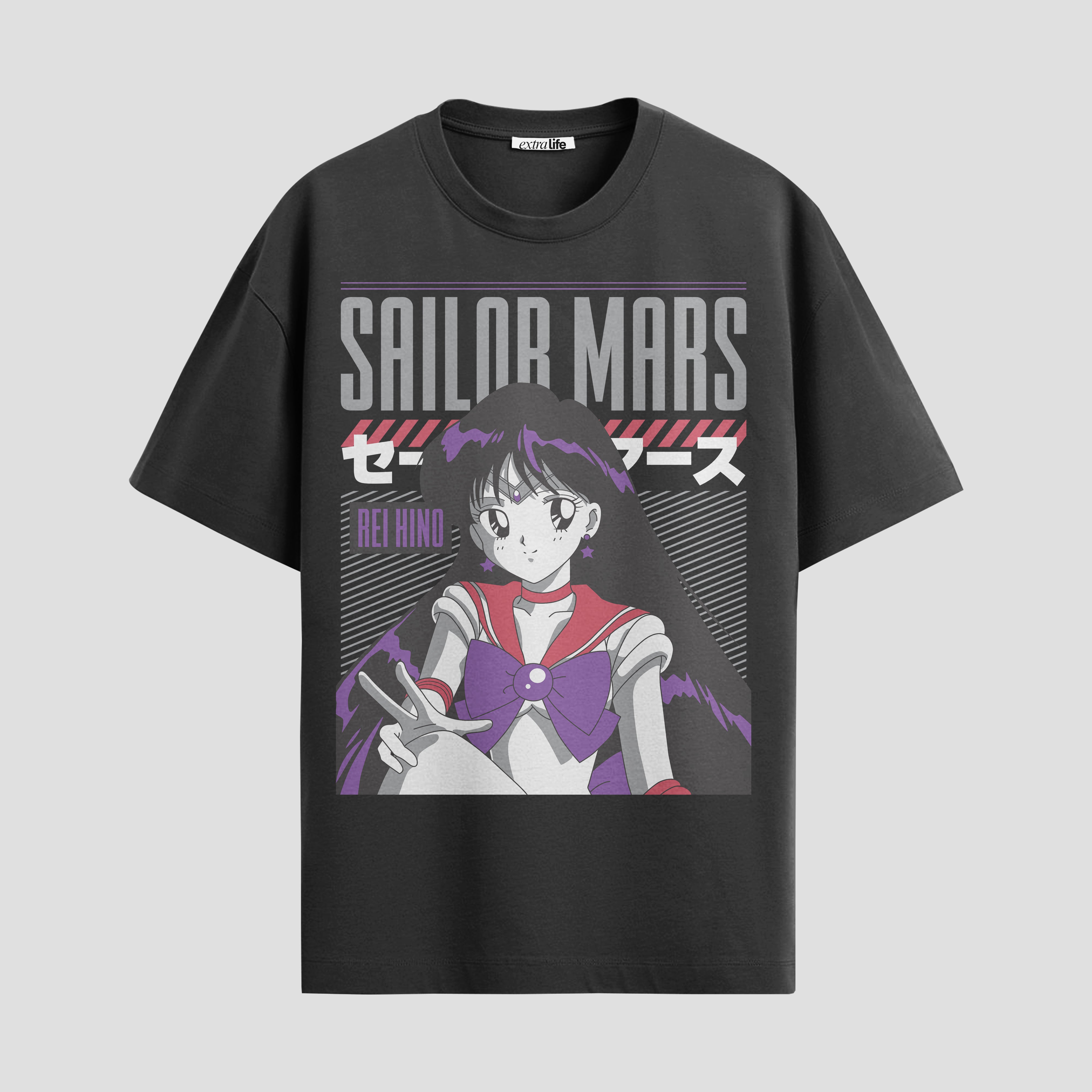 Playera urbana de anime y gaming ExtraLife MX, corte Standard Fit unisex ligero y transpirable en color Deep Black y Pure White, ropa de uso diario para gym y casual.