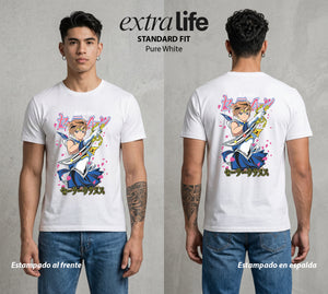 Las Guerreras del Cosmos | El Viento del Bien #03776 - Playera Standard Fit | Pure White - Foto en modelo