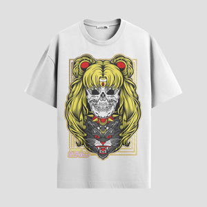 Playera urbana de anime y gaming ExtraLife MX, corte Standard Fit unisex ligero y transpirable en color Deep Black y Pure White, ropa de uso diario para gym y casual.