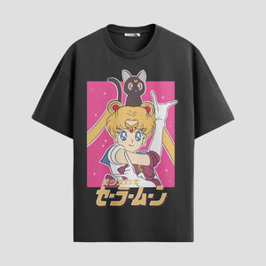 Playera urbana de anime y gaming ExtraLife MX, corte Standard Fit unisex ligero y transpirable en color Deep Black y Pure White, ropa de uso diario para gym y casual.