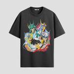 Playera urbana de anime y gaming ExtraLife MX, corte Standard Fit unisex ligero y transpirable en color Deep Black y Pure White, ropa de uso diario para gym y casual.