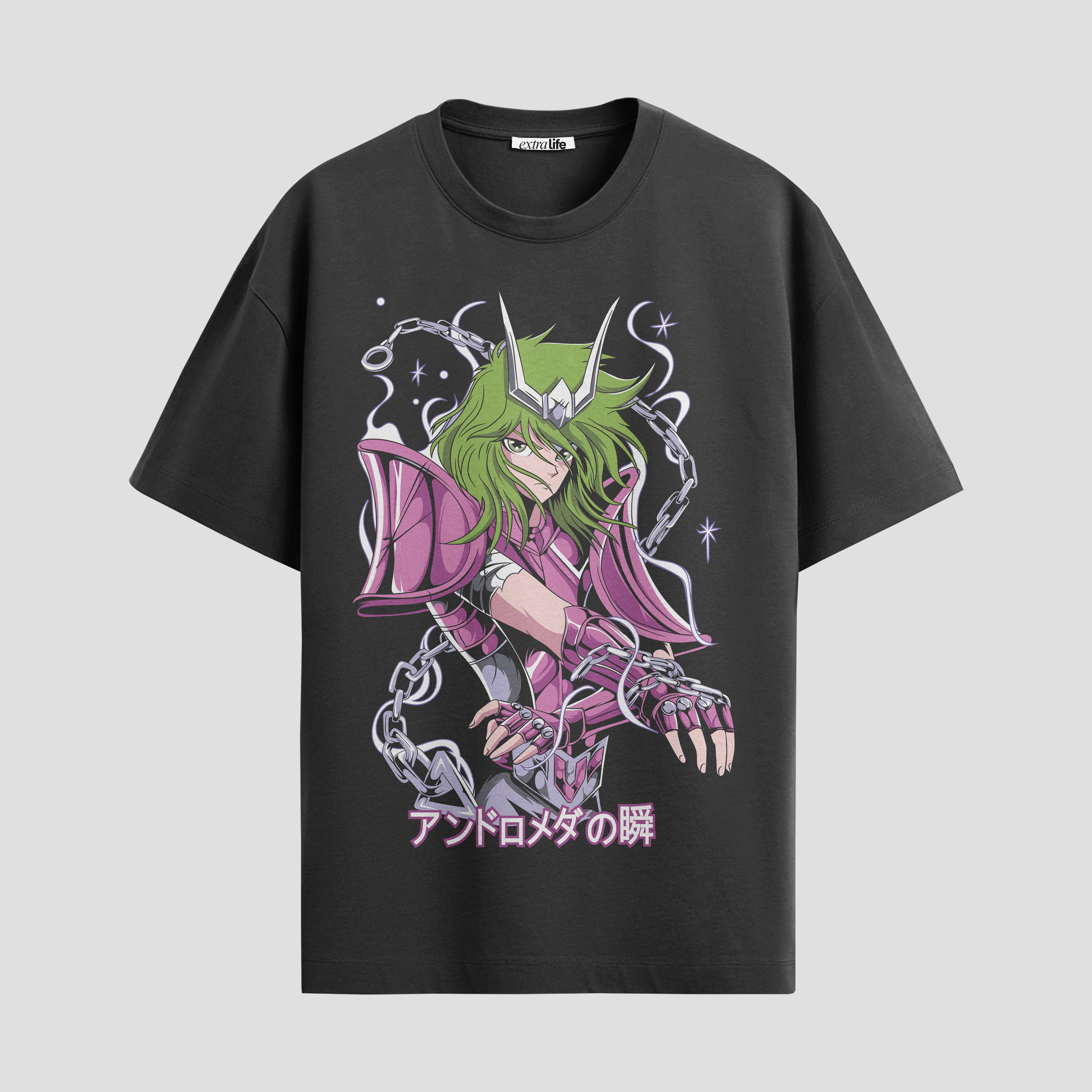 Playera urbana de anime y gaming ExtraLife MX, corte Standard Fit unisex ligero y transpirable en color Deep Black y Pure White, ropa de uso diario para gym y casual.
